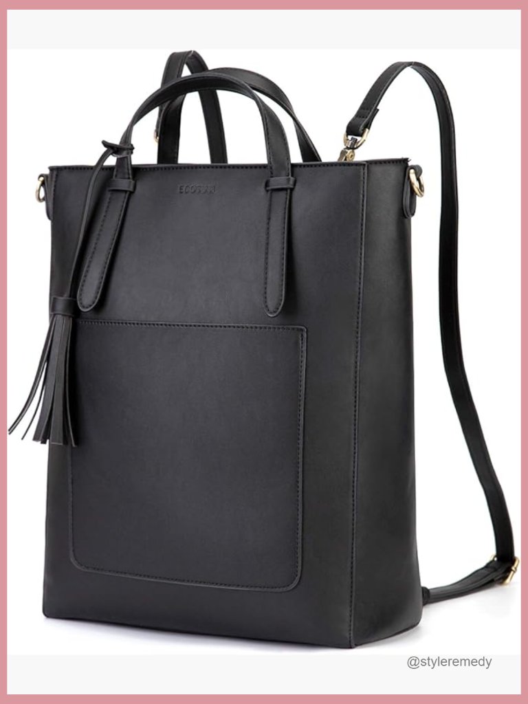 Convertible Tote Backpack Laptop Bag Vegan Leather Shoulder Handbag